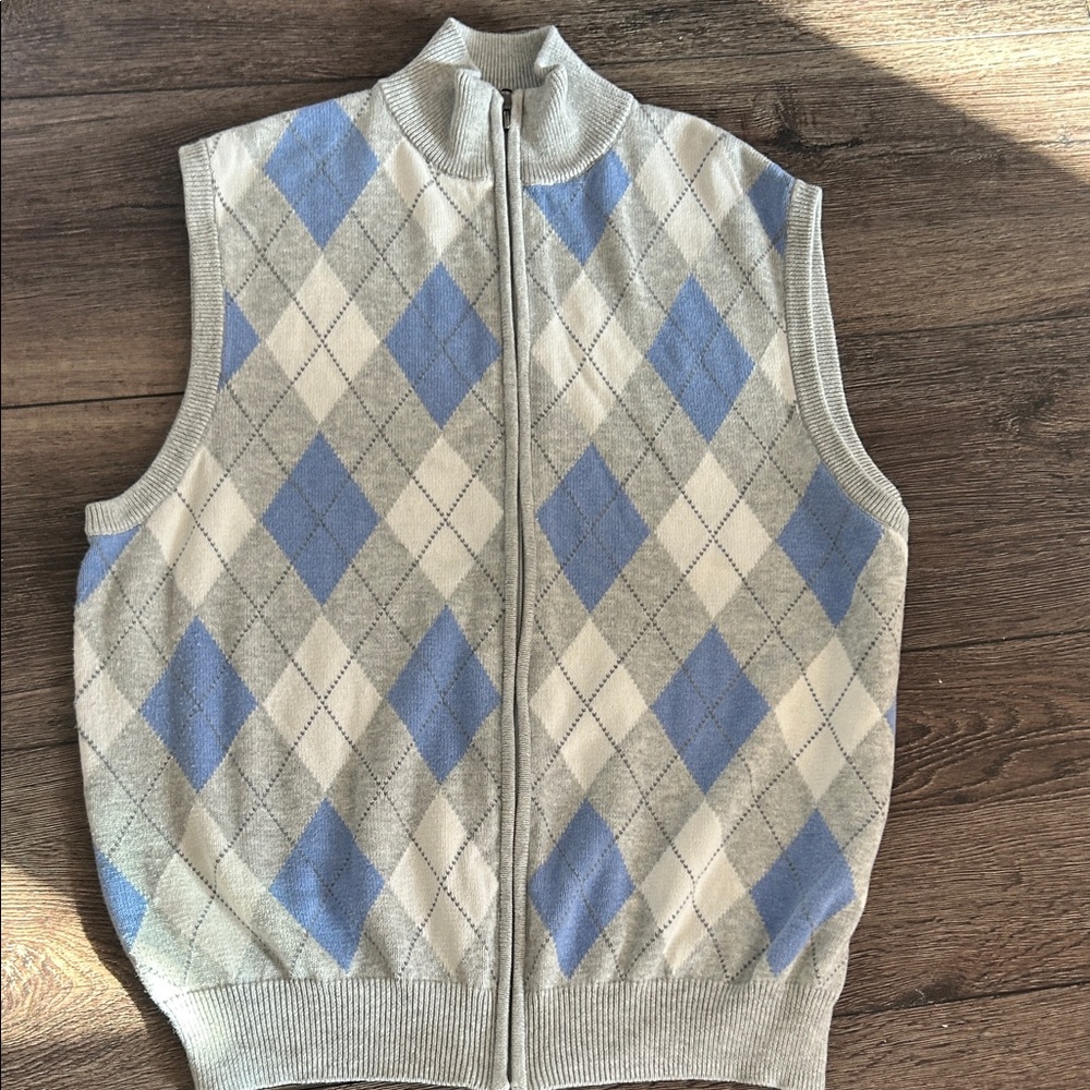Argyle Zip-Up Sweater Vest Polo Golf by Ralph Lauren